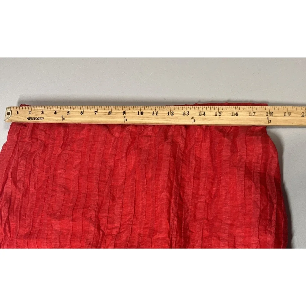 J Crew Textured Linen Blend Skirt Womens 14 Red Crinkled Pencil Lightweight - Picture 6 of 9